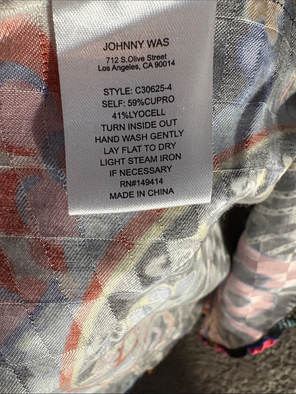 Johnny Was Black Maxi Dress with Multicolor Floral & Paisley Accents - Picture 6 of 7
